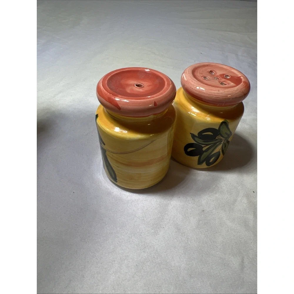 Salt and Pepper Shaker Olives on a Branch Hand painted
